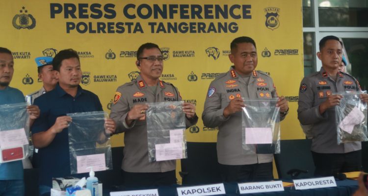 Jajaran Polsek Tigaraksa Polresta Tangerang mengungkap kasus pencurian dengan kekerasan di lokasi persawahan Desa Pematang