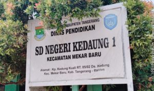 IMG_20260727_142749 SD Negeri Kedaung 1, Kecamatan Mekarbaru, Kabupaten Tangerang terlihat jelas plafon atap gedung sudah rapuh dengan kondisinya sudah bolong di setiap sudut. Selain itu mirisnya lagi kondisi cat tembok sekolah yang sudah usang dan kotor