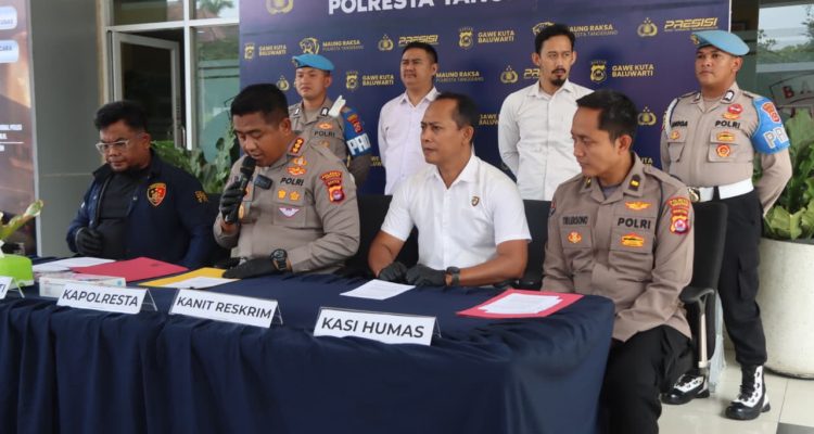 Polresta Tangerang menangkap 5 orang terduga pelaku pengeroyokan dan kekerasan seksual di Desa Ranca Iyuh, Kec. Panongan, Kab. Tangerang