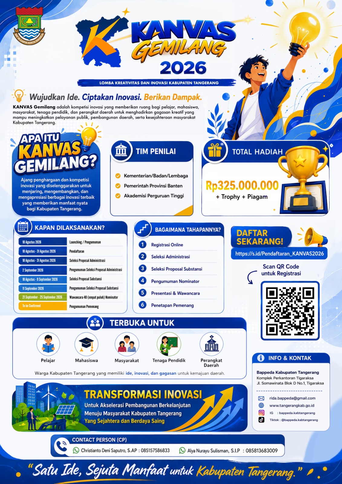 Lomba Canvas Gemilang 2026 yang digelar oleh Bappeda Kabupaten Tangerang mendapat respons positif dari masyarakat.