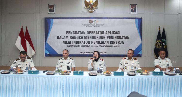 Lembaga Pemasyarakatan (Lapas) Kelas IIA Serang mengikuti kegiatan Penguatan Operator Aplikasi dalam rangka mendukung peningkatan nilai indikator penilaian kinerja