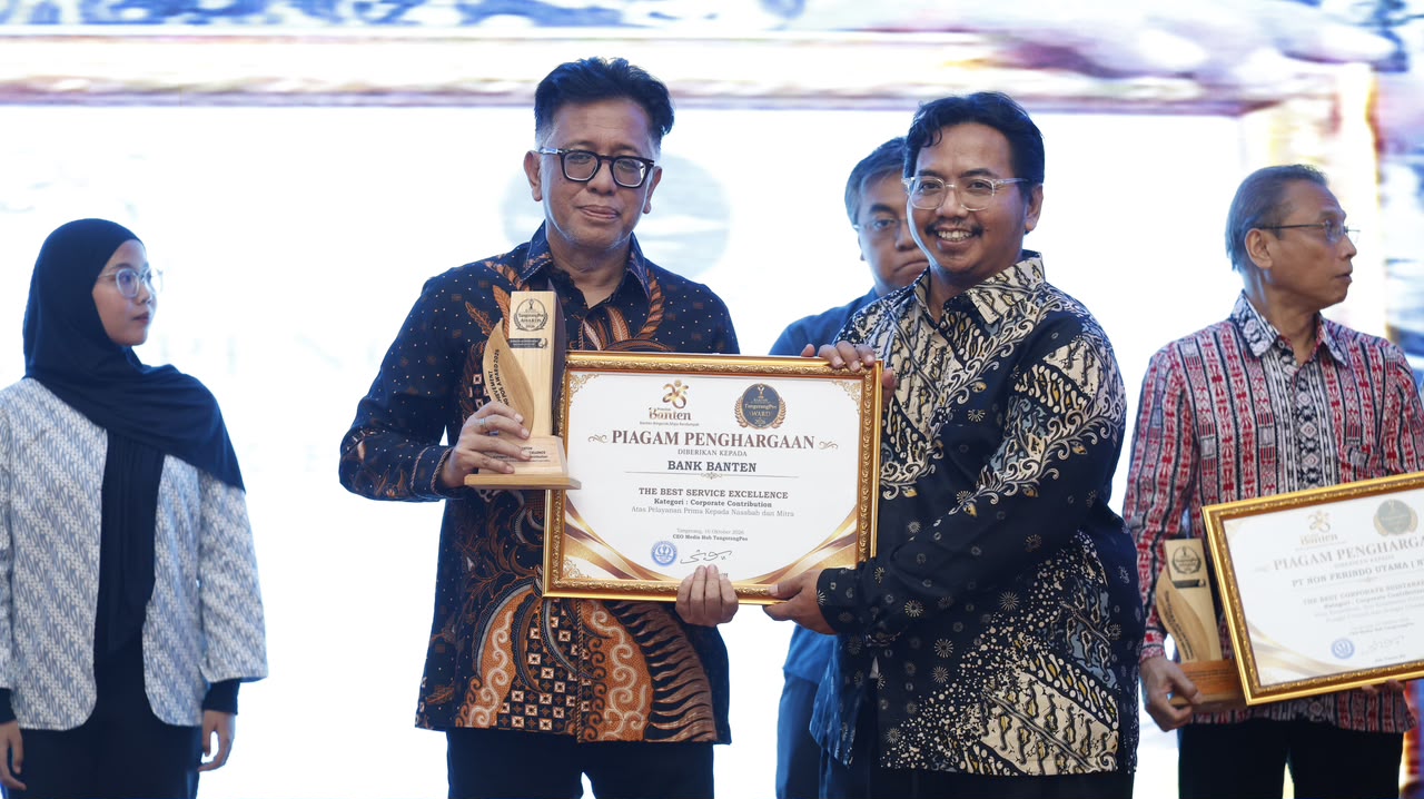 Bank kebanggaan masyarakat Banten, Bank Banten, kembali menorehkan prestasi dengan meraih penghargaan The Best Service Excellence kategori Corporate